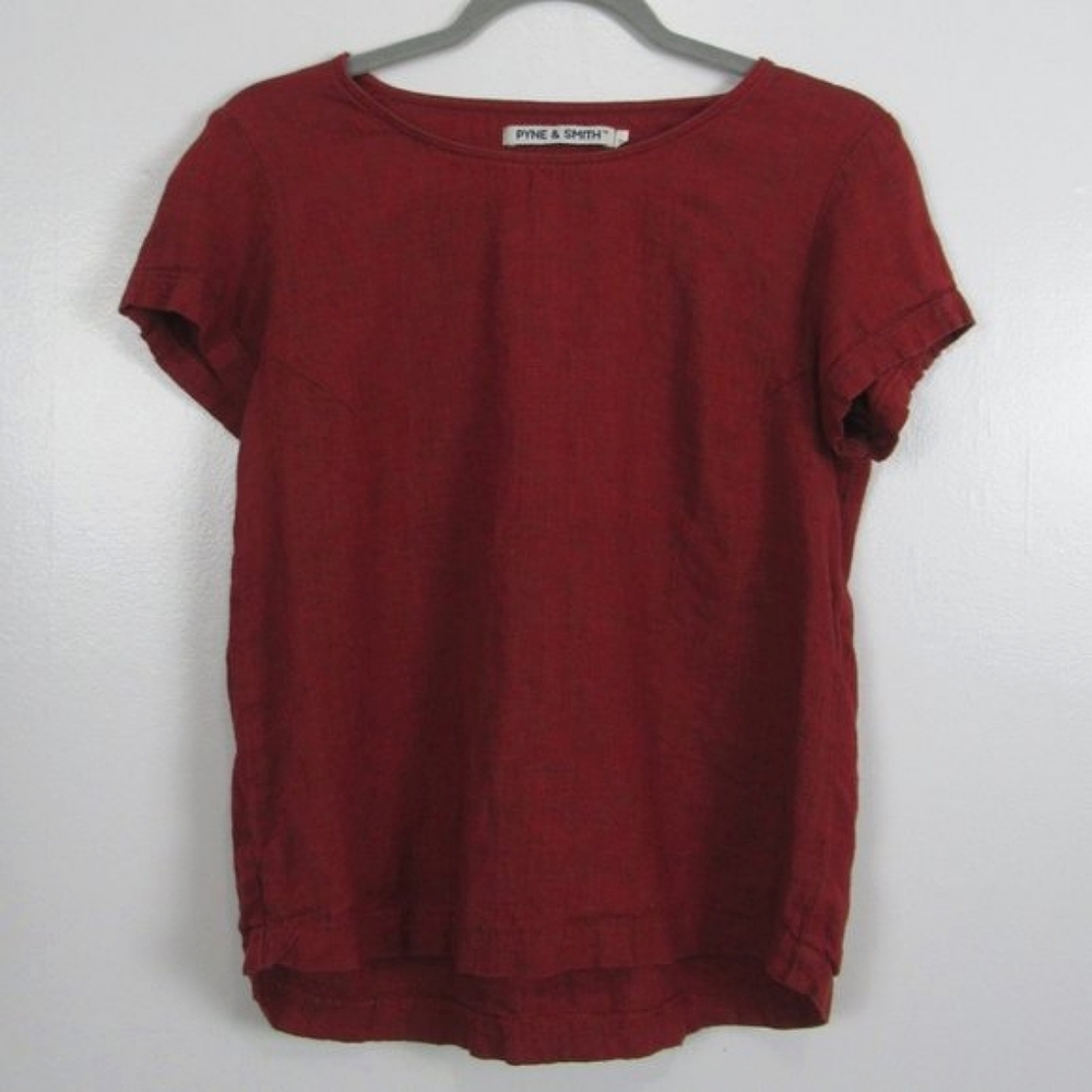 Pyne & Smith Linen Short Sleeve Top Size Small